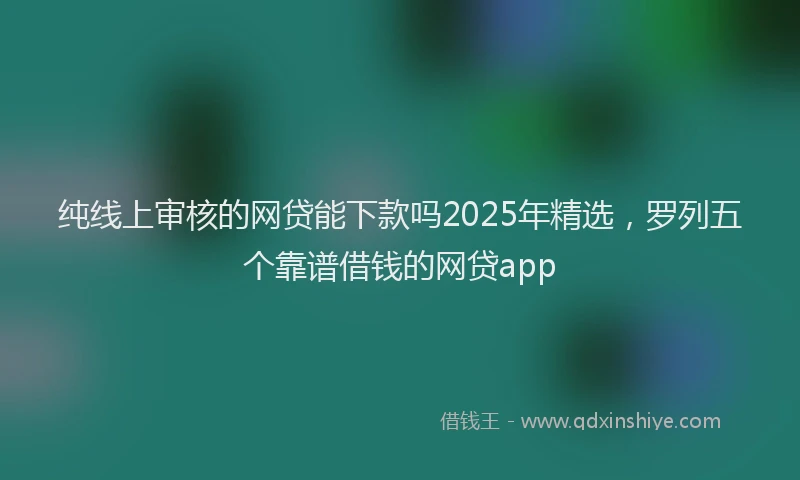 纯线上审核的网贷能下款吗2025年精选，罗列五个靠谱借钱的网贷app