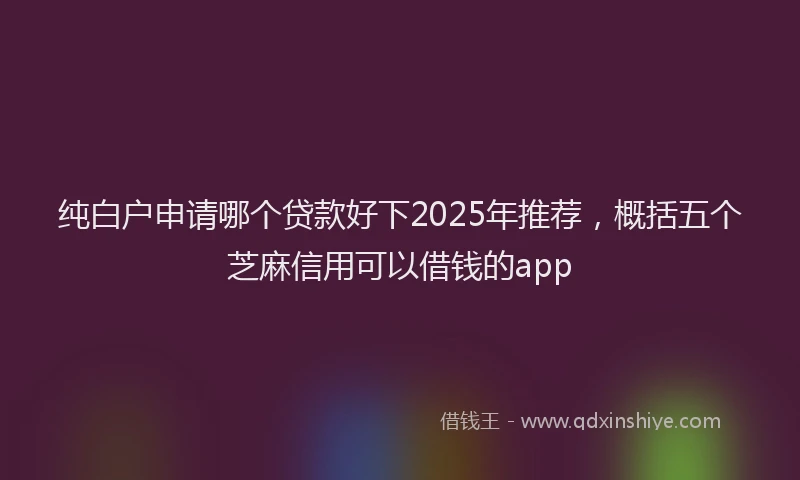 纯白户申请哪个贷款好下2025年推荐，概括五个芝麻信用可以借钱的app