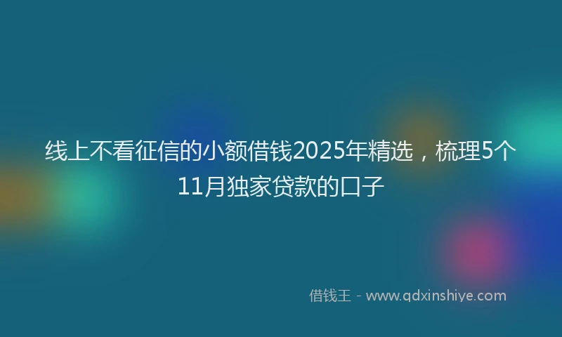 线上不看征信的小额借钱2025年精选，梳理5个11月独家贷款的口子