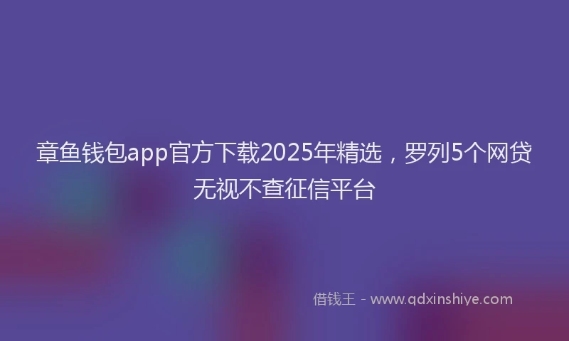 章鱼钱包app官方下载2025年精选，罗列5个网贷无视不查征信平台