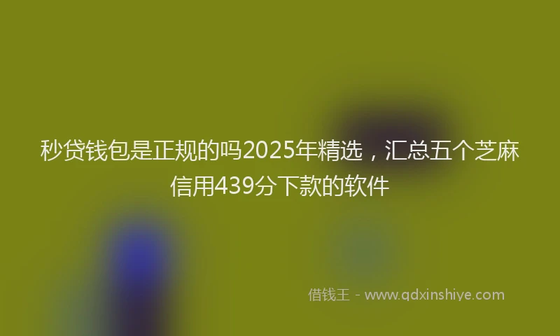 秒贷钱包是正规的吗2025年精选，汇总五个芝麻信用439分下款的软件