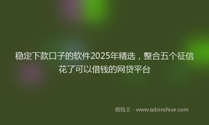 稳定下款口子的软件2025年精选，整合五个征信花了可以借钱的网贷平台