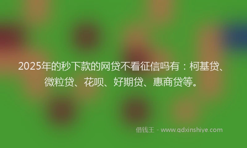 2025年的秒下款的网贷不看征信吗有：柯基贷、微粒贷、花呗、好期贷、惠商贷等。