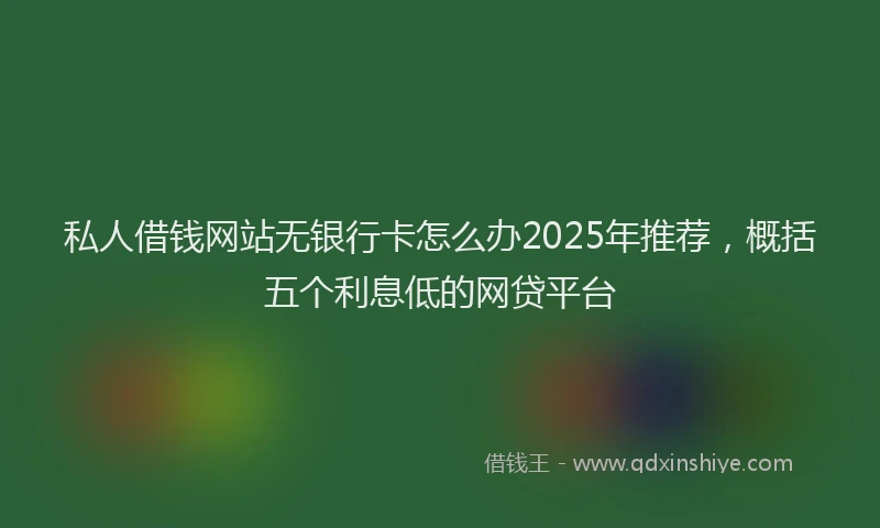 私人借钱网站无银行卡怎么办2025年推荐，概括五个利息低的网贷平台