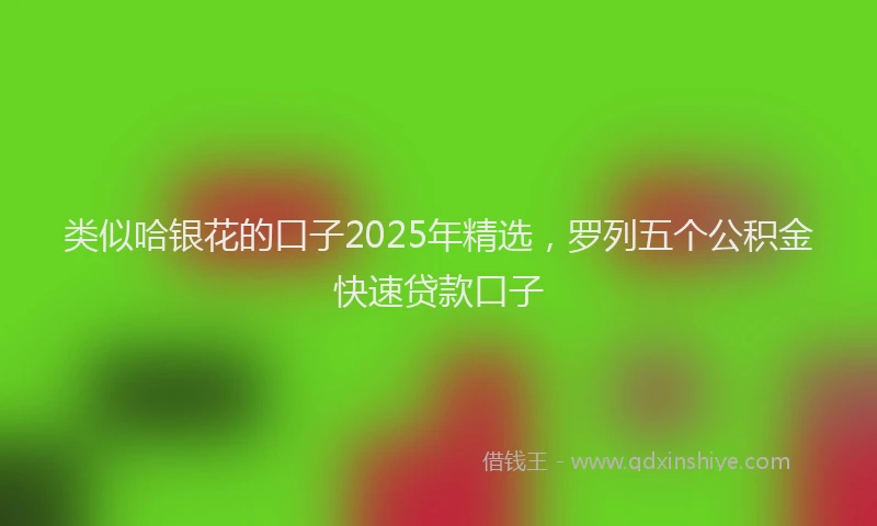 类似哈银花的口子2025年精选,罗列五个公积金快速贷款口子