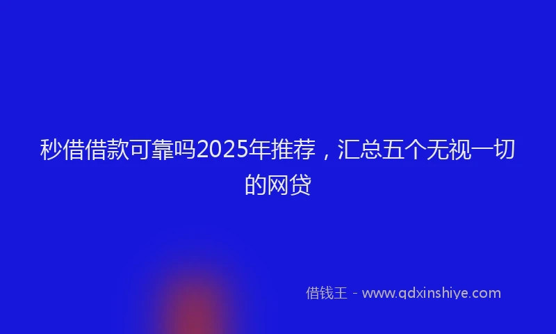 秒借借款可靠吗2025年推荐，汇总五个无视一切的网贷