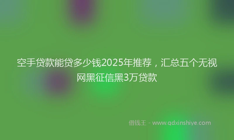 空手贷款能贷多少钱2025年推荐，汇总五个无视网黑征信黑3万贷款