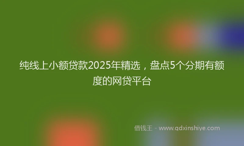纯线上小额贷款2025年精选，盘点5个分期有额度的网贷平台
