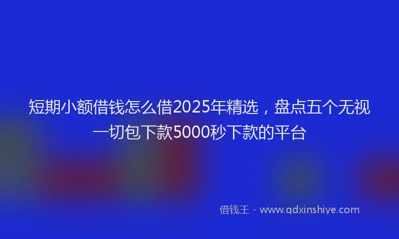 短期小额借钱怎么借2025年精选，盘点五个无视一切包下款5000秒下款的平台