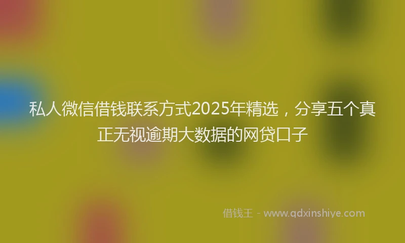 私人微信借钱联系方式2025年精选，分享五个真正无视逾期大数据的网贷口子