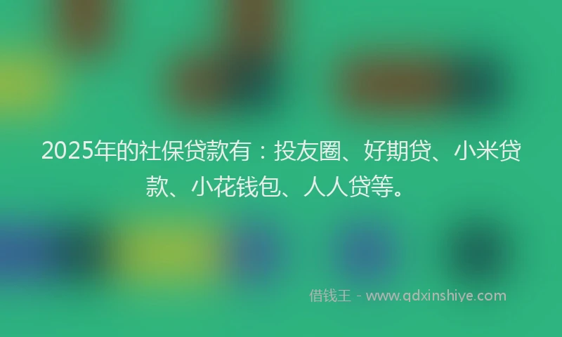 2025年的社保贷款有：投友圈、好期贷、小米贷款、小花钱包、人人贷等。
