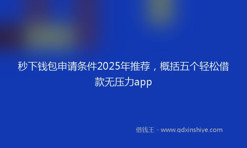 秒下钱包申请条件2025年推荐，概括五个轻松借款无压力app