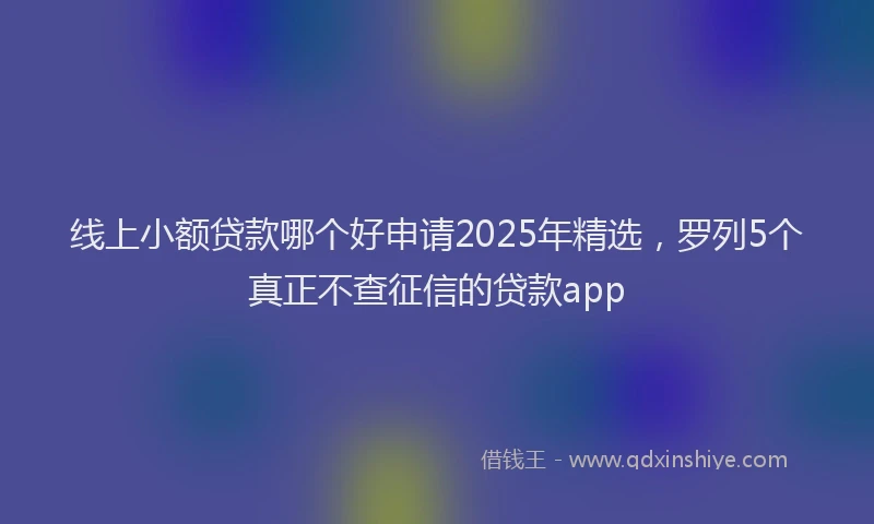 线上小额贷款哪个好申请2025年精选，罗列5个真正不查征信的贷款app