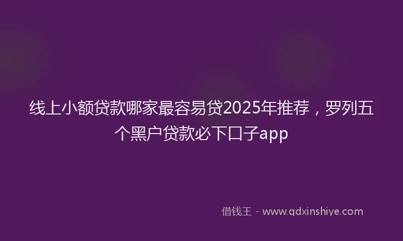 线上小额贷款哪家最容易贷2025年推荐，罗列五个黑户贷款必下口子app