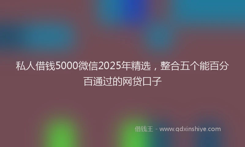 私人借钱5000微信2025年精选，整合五个能百分百通过的网贷口子