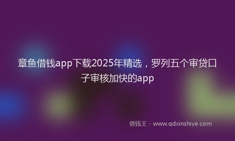 章鱼借钱app下载2025年精选，罗列五个审贷口子审核加快的app