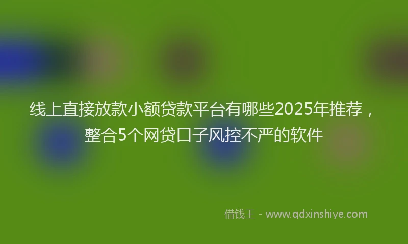 线上直接放款小额贷款平台有哪些2025年推荐，整合5个网贷口子风控不严的软件