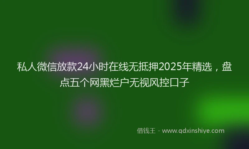 私人微信放款24小时在线无抵押2025年精选，盘点五个网黑烂户无视风控口子
