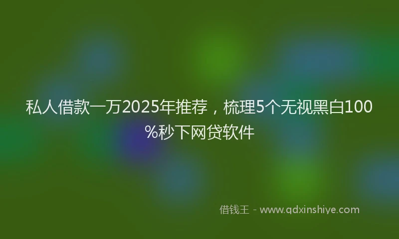 私人借款一万2025年推荐，梳理5个无视黑白100%秒下网贷软件