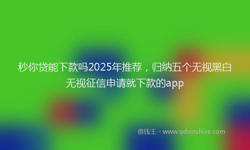 秒你贷能下款吗2025年推荐，归纳五个无视黑白无视征信申请就下款的app