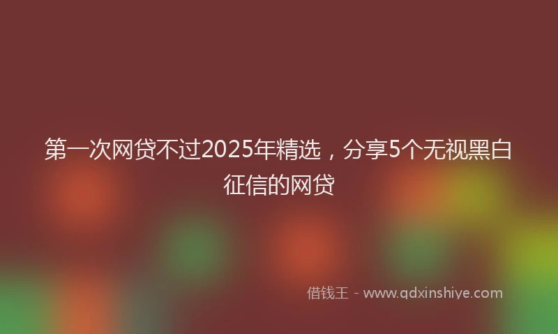 第一次网贷不过2025年精选，分享5个无视黑白征信的网贷