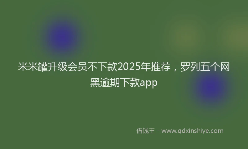 米米罐升级会员不下款2025年推荐，罗列五个网黑逾期下款app