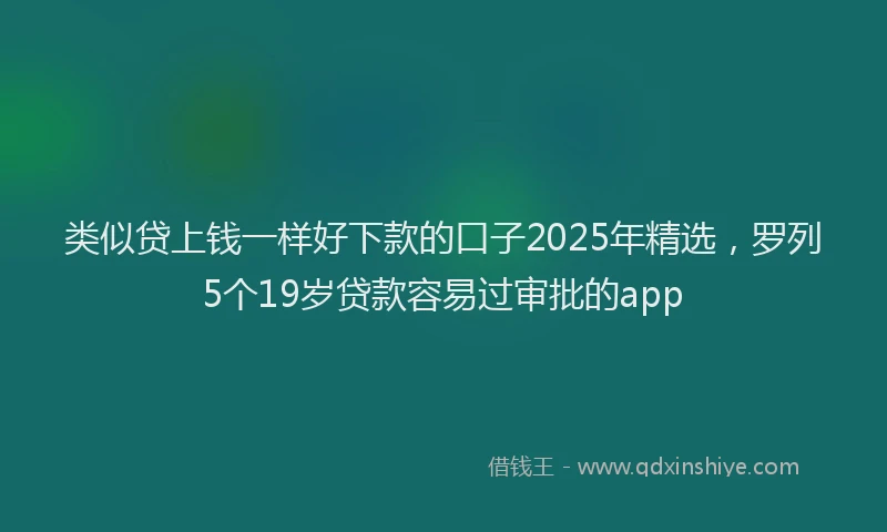 类似贷上钱一样好下款的口子2025年精选，罗列5个19岁贷款容易过审批的app
