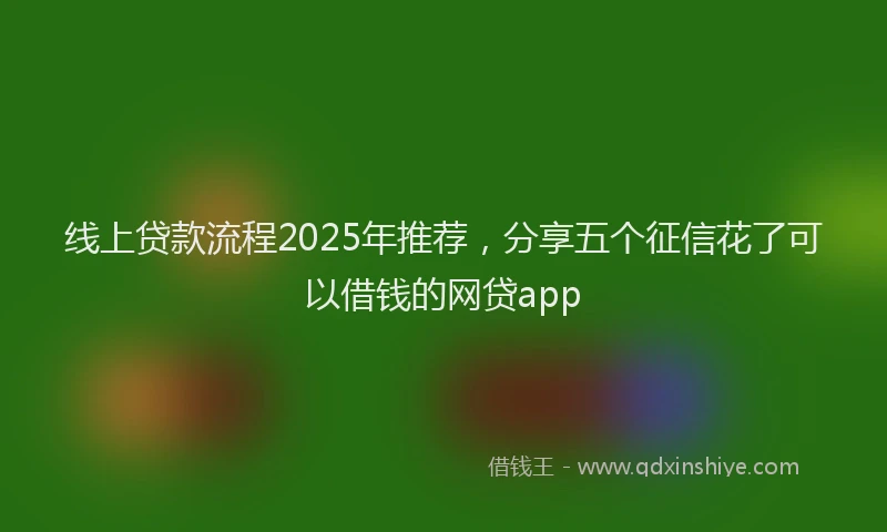 线上贷款流程2025年推荐，分享五个征信花了可以借钱的网贷app
