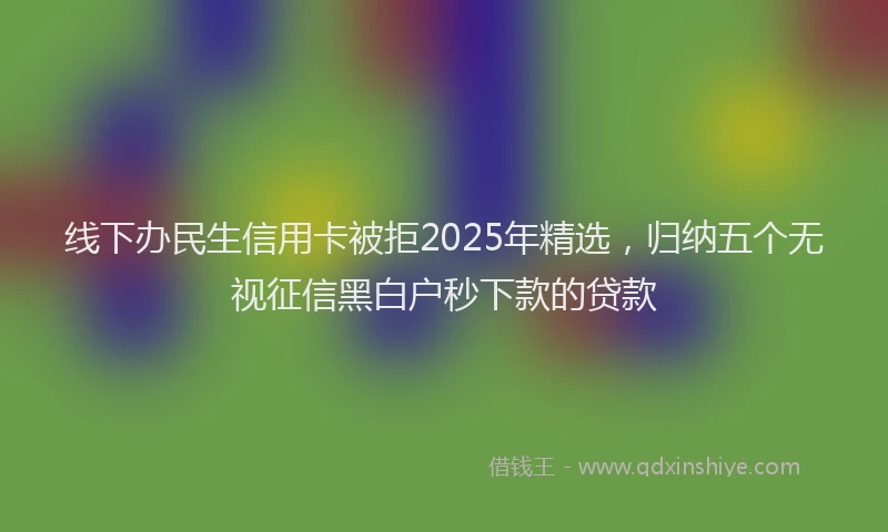 线下办民生信用卡被拒2025年精选，归纳五个无视征信黑白户秒下款的贷款
