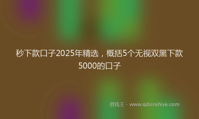 秒下款口子2025年精选，概括5个无视双黑下款5000的口子