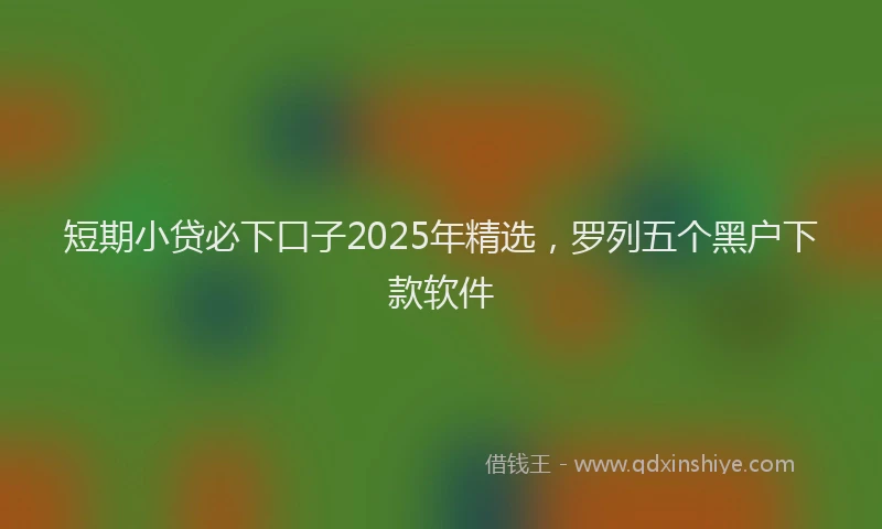 短期小贷必下口子2025年精选，罗列五个黑户下款软件