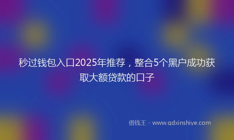 秒过钱包入口2025年推荐，整合5个黑户成功获取大额贷款的口子