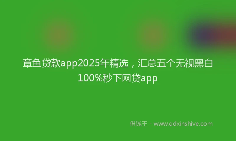 章鱼贷款app2025年精选，汇总五个无视黑白100%秒下网贷app