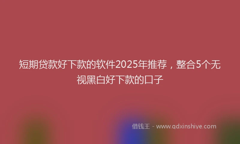短期贷款好下款的软件2025年推荐，整合5个无视黑白好下款的口子