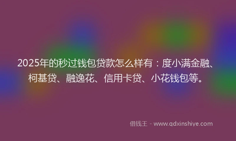 2025年的秒过钱包贷款怎么样有：度小满金融、柯基贷、融逸花、信用卡贷、小花钱包等。