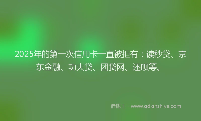 2025年的第一次信用卡一直被拒有：读秒贷、京东金融、功夫贷、团贷网、还呗等。
