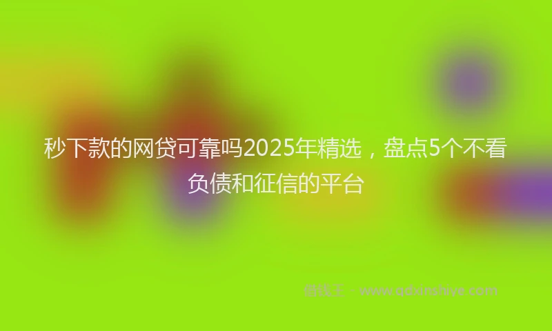 秒下款的网贷可靠吗2025年精选，盘点5个不看负债和征信的平台