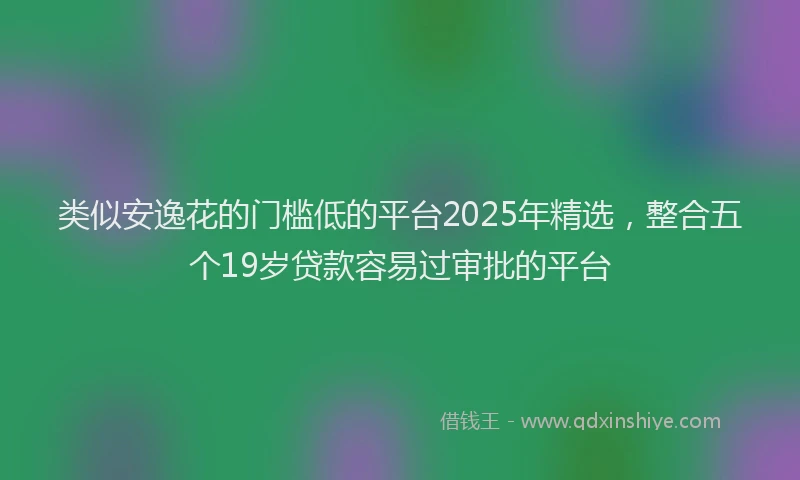 类似安逸花的门槛低的平台2025年精选，整合五个19岁贷款容易过审批的平台