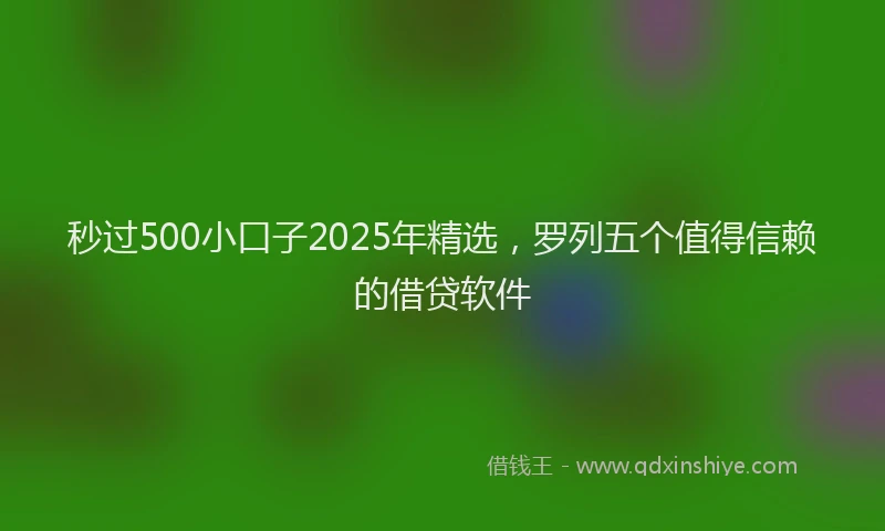 秒过500小口子2025年精选，罗列五个值得信赖的借贷软件