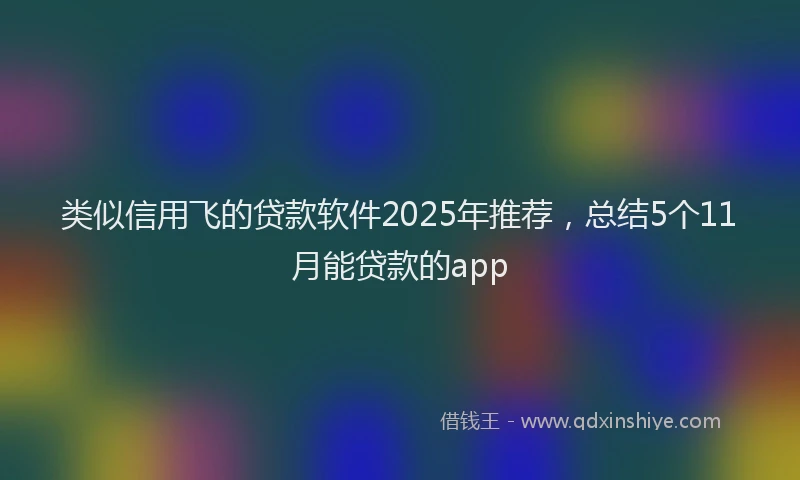 类似信用飞的贷款软件2025年推荐，总结5个11月能贷款的app