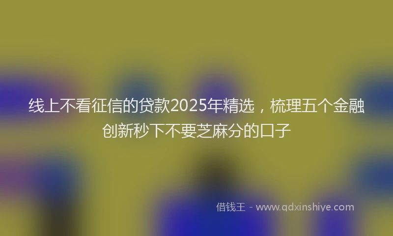 线上不看征信的贷款2025年精选，梳理五个金融创新秒下不要芝麻分的口子