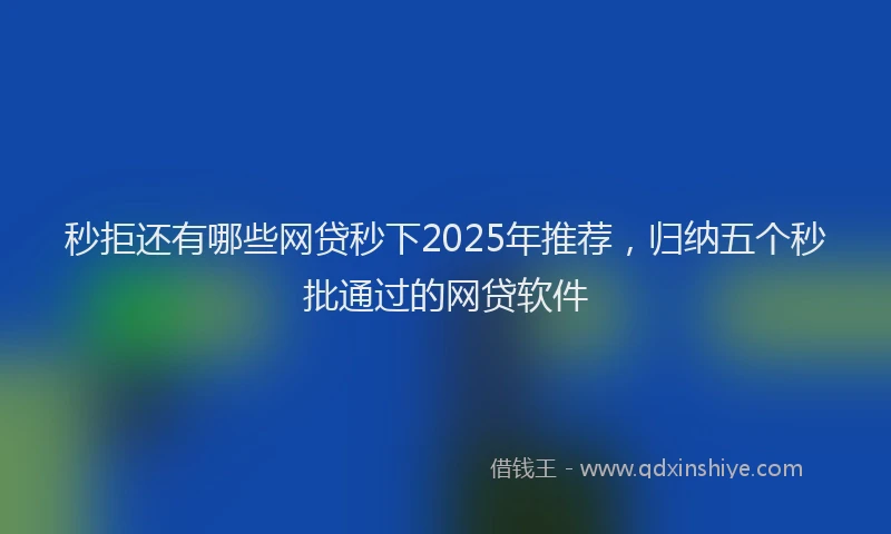 秒拒还有哪些网贷秒下2025年推荐，归纳五个秒批通过的网贷软件