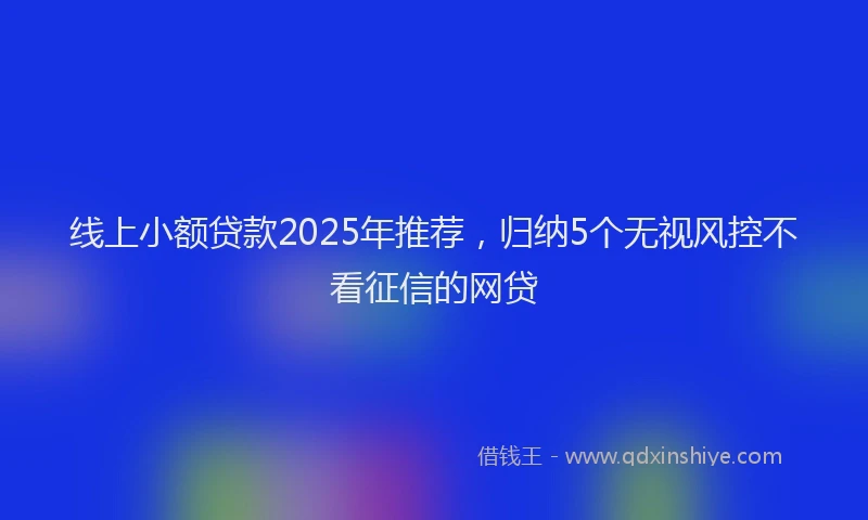 线上小额贷款2025年推荐，归纳5个无视风控不看征信的网贷