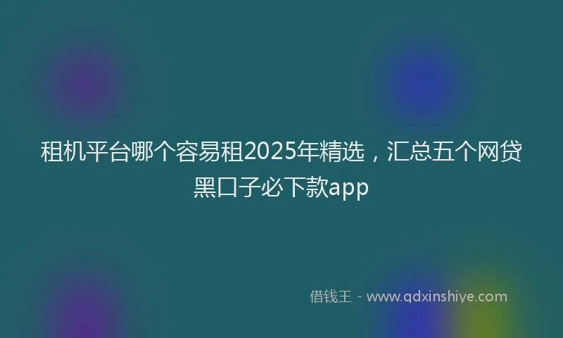 租机平台哪个容易租2025年精选，汇总五个网贷黑口子必下款app