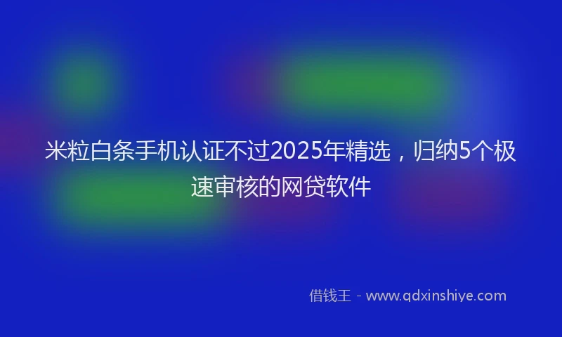 米粒白条手机认证不过2025年精选，归纳5个极速审核的网贷软件