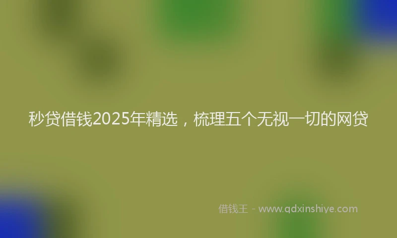 秒贷借钱2025年精选，梳理五个无视一切的网贷