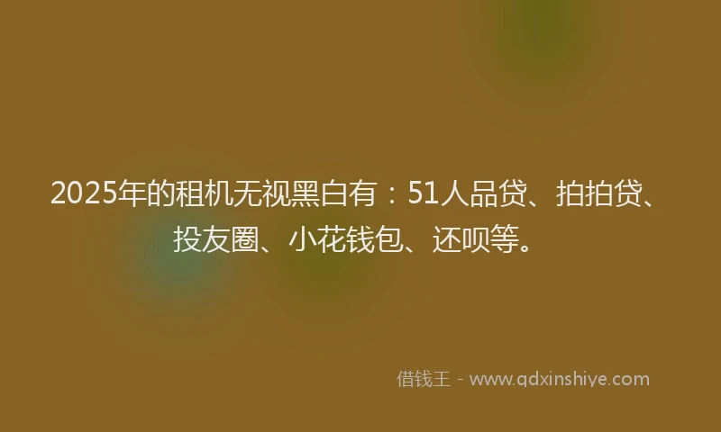 2025年的租机无视黑白有：51人品贷、拍拍贷、投友圈、小花钱包、还呗等。