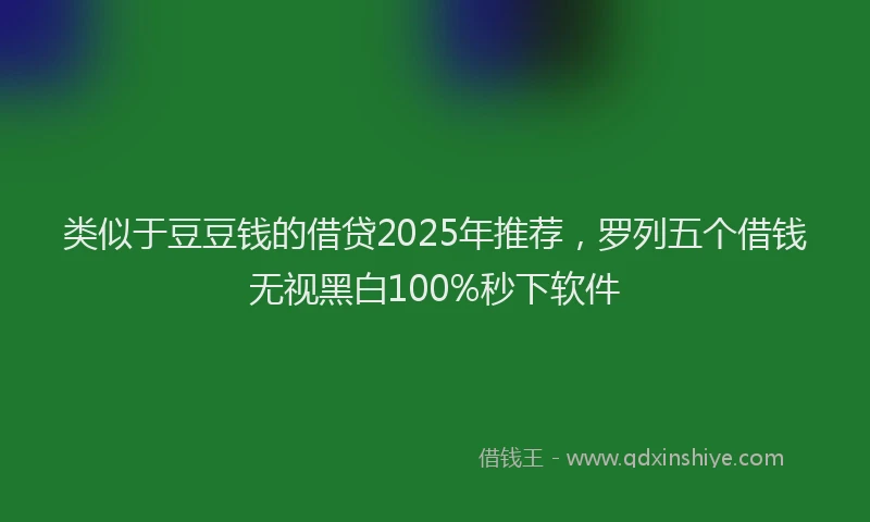 类似于豆豆钱的借贷2025年推荐，罗列五个借钱无视黑白100%秒下软件