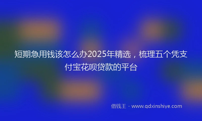 短期急用钱该怎么办2025年精选，梳理五个凭支付宝花呗贷款的平台