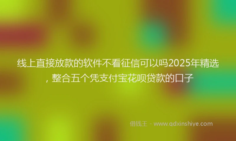 线上直接放款的软件不看征信可以吗2025年精选，整合五个凭支付宝花呗贷款的口子